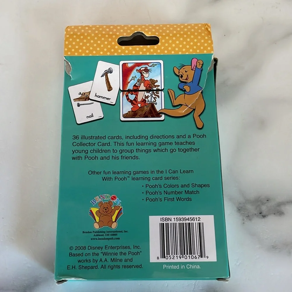 2008 Disney I Can Learn With Pooh Learning Cards - Pooh's Go-Together Game